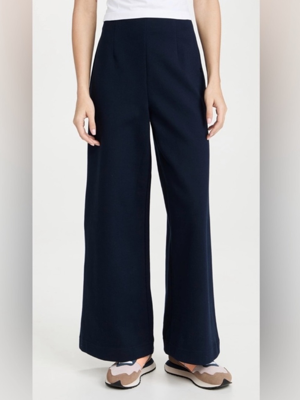 Sweaty Betty High Rise Ponte Wide Leg Trousers Navy Blue XL